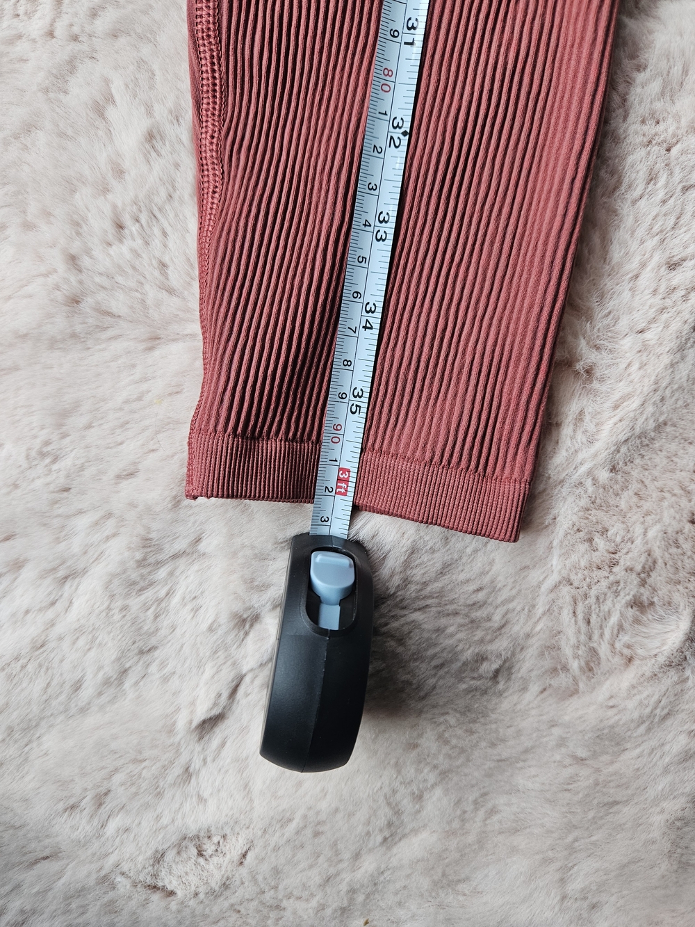 CK Seamless High-Waist Ribbed Leggings - Dusty Rose - Picture 15 of 16